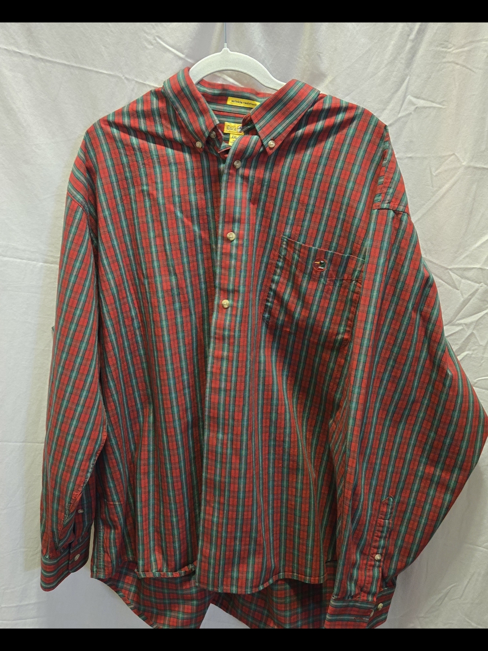 Duck Head Men's Red & Green Plaid Button-Down Shirt